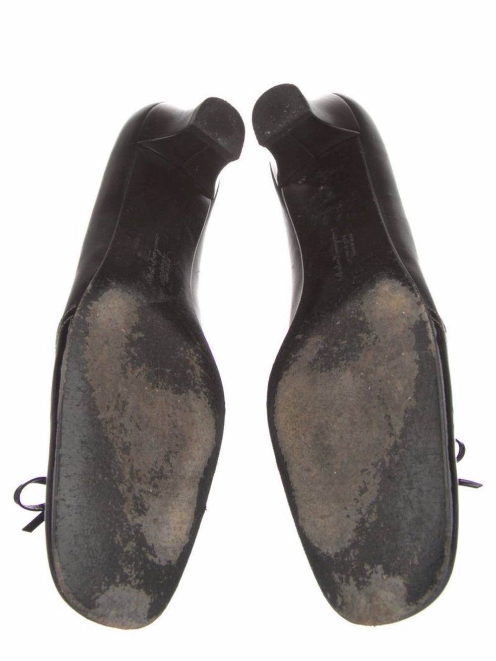 Classic Black Leather Low Heel Ballet Pump - Women - Picture 7 of 8